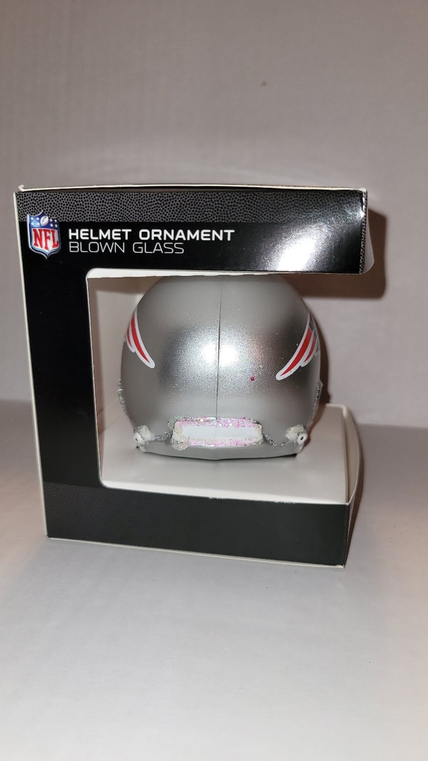 New England Patriots NFL Helmet Ornament Blown Glass Decoration