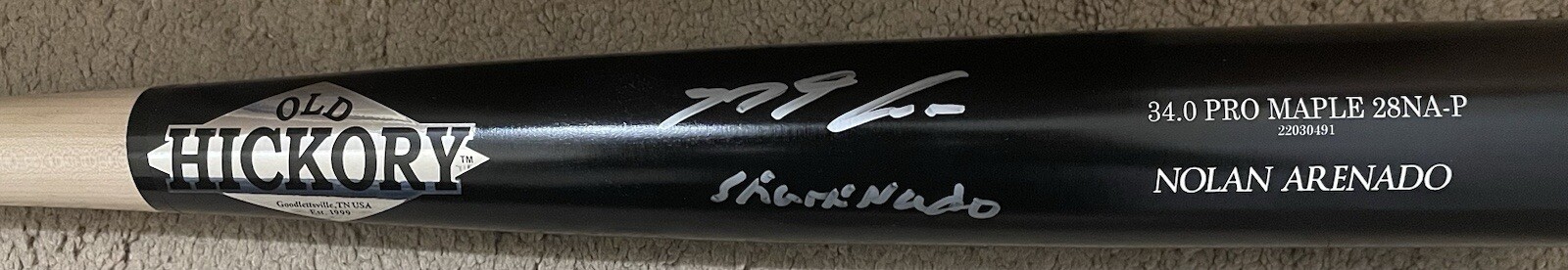 Nolan Arenado Signed St. Louis Cardinals Game Model Bat w/Sharknado Insc MLB COA