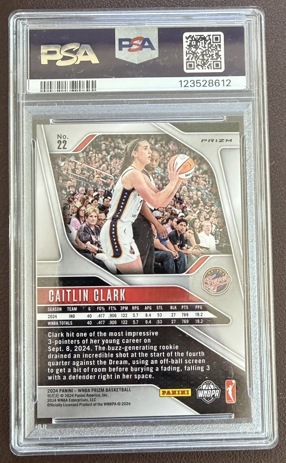 2024 Panini Prizm WNBA Caitlin Clark Cracked Ice Rookie PSA 7 RC Indiana Fever