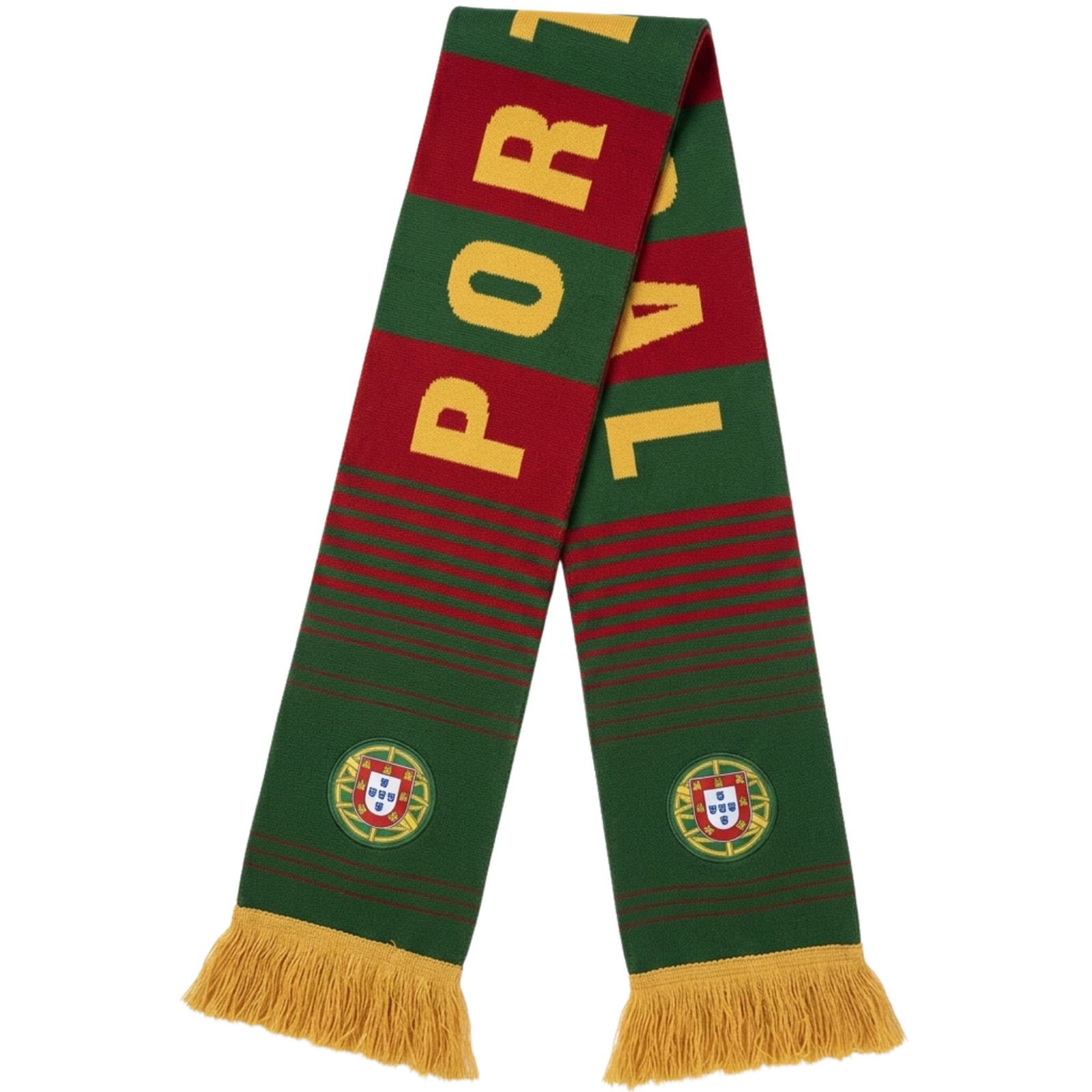 J4K Inc Portugal Soccer Scarf 67x7in 100% Acrylic Double-Sided Fringe