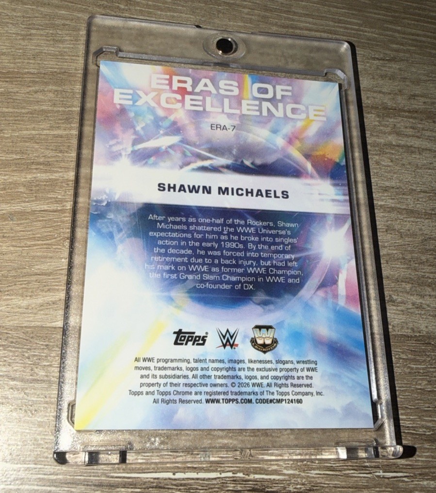 2026 Topps Chrome WWE Logofractor Shawn Michaels Black Eras Of Excellence /10 SP