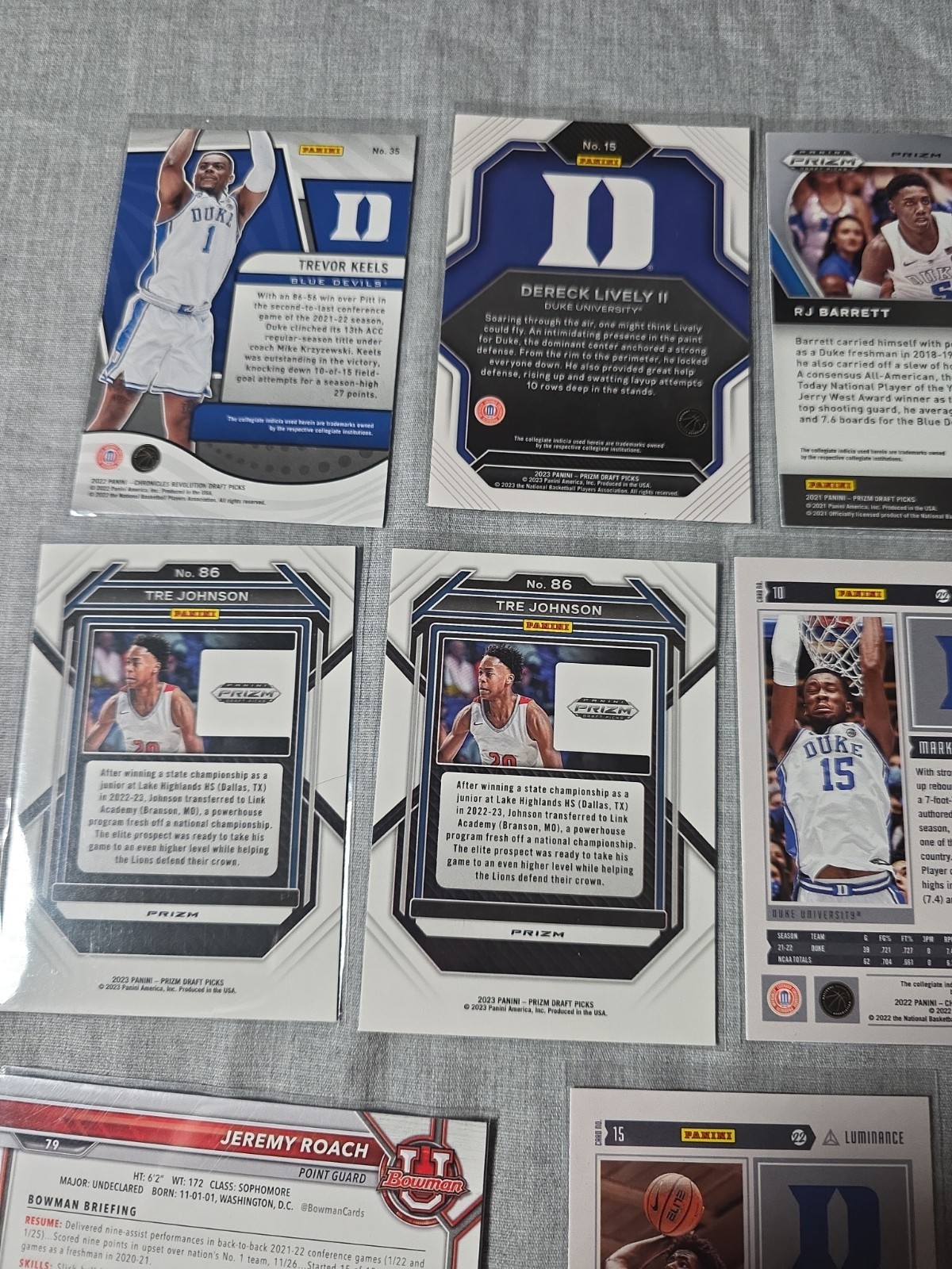Duke University Blue Devils Basketball/Football Trading Card Lot Of 24