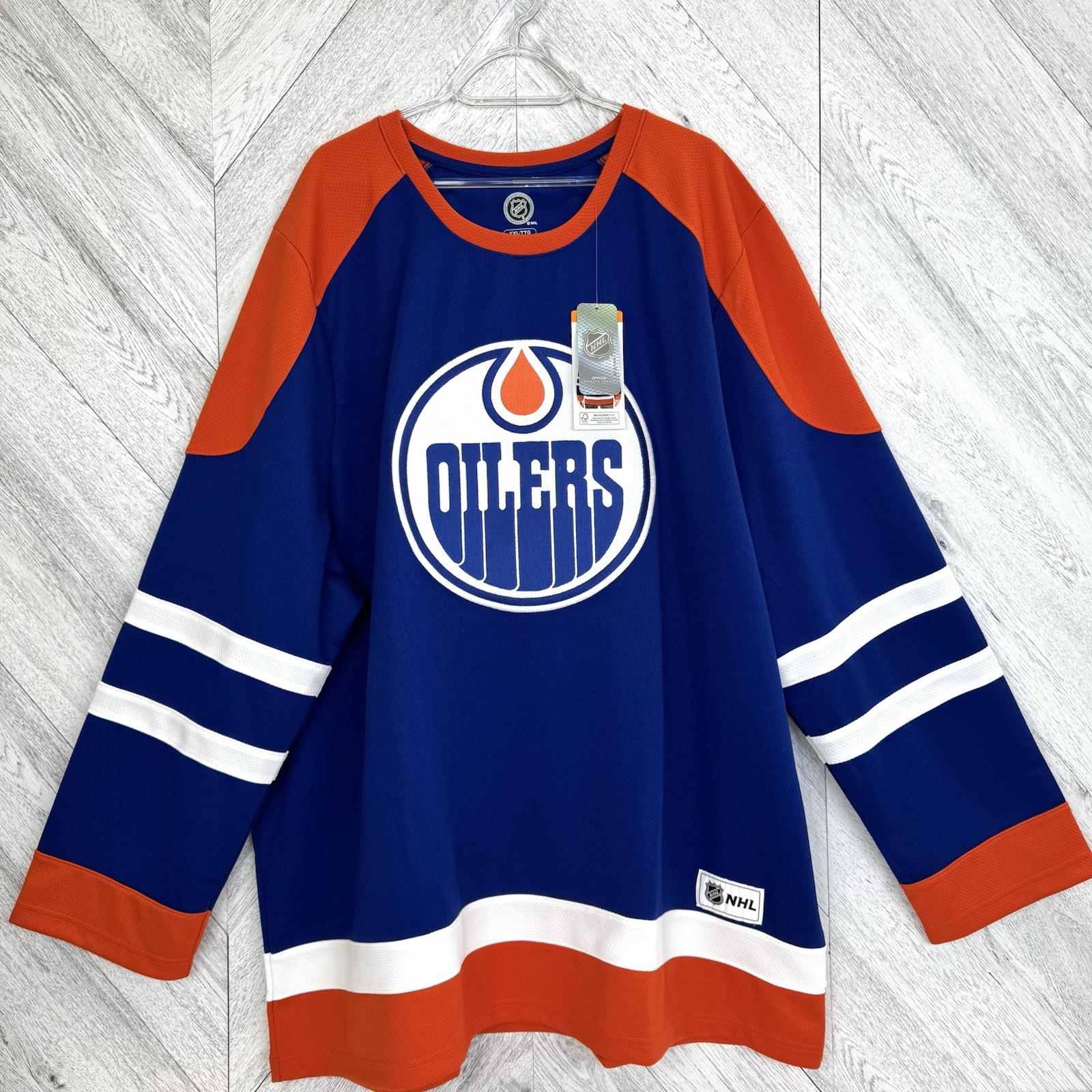 NWT Edmonton Oilers NHL Hockey Jersey Mens XXL 2XL Blue Home Blank
