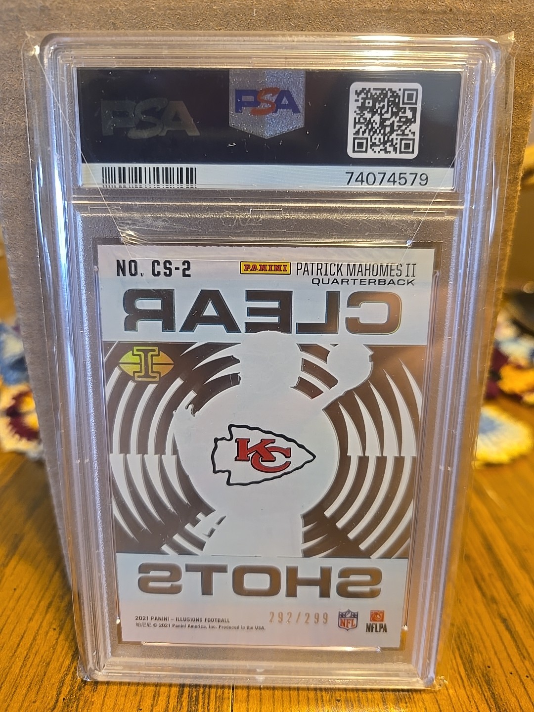 2021 Panini Illusions – Clear Shots Patrick Mahomes II #CS-2 Light Blue /299