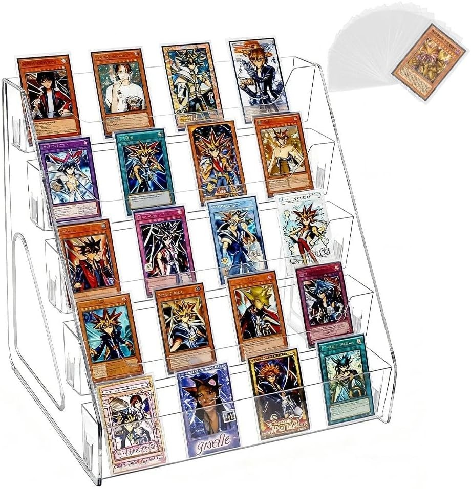 Trading Card Display Stand, 5 Tier Vertical Holder for Baseball Basketball Sport