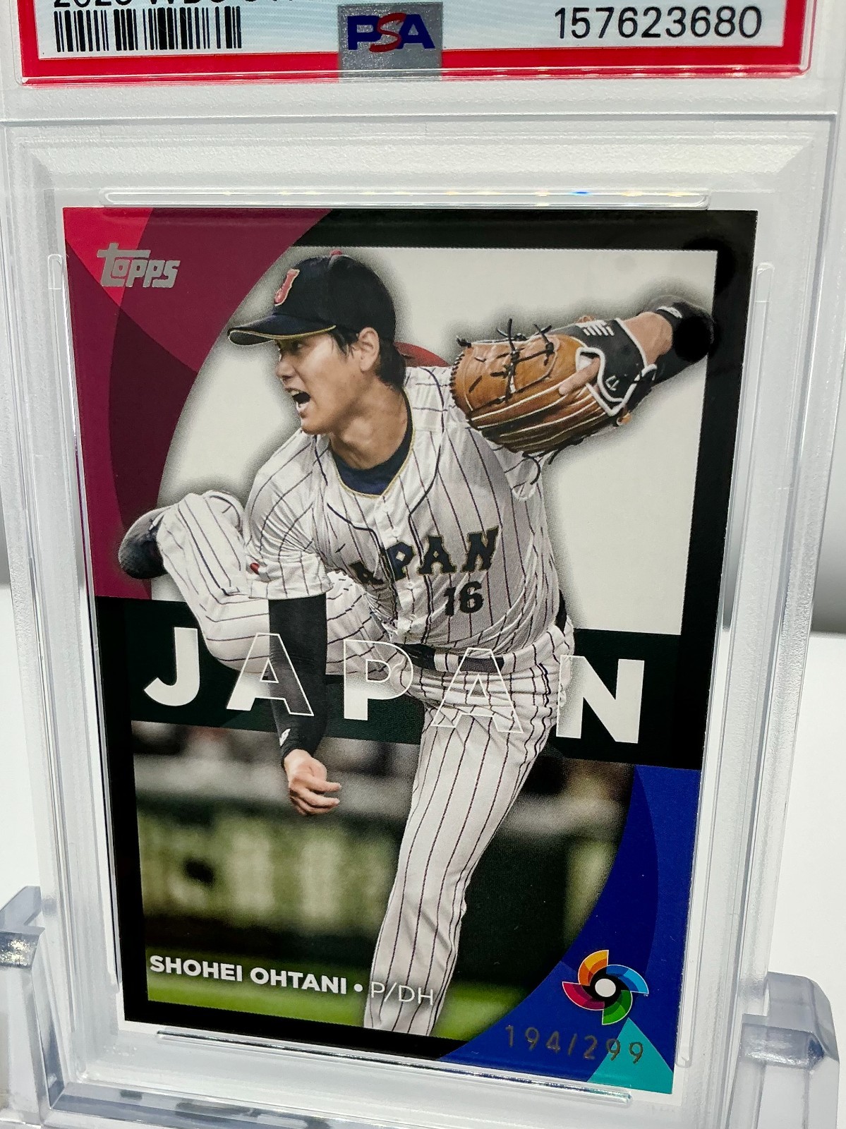 SHOHEI OHTANI 2023TOPPS WBC STARS-BLACK(/299) #WBC11 PSA8!POP12!
