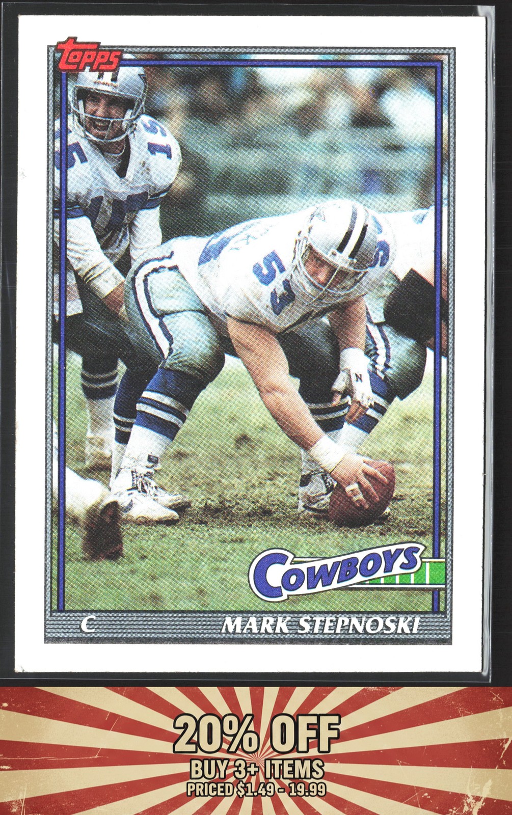 1991 Topps #356 RC Mark Stepnoski Dallas Cowboys
