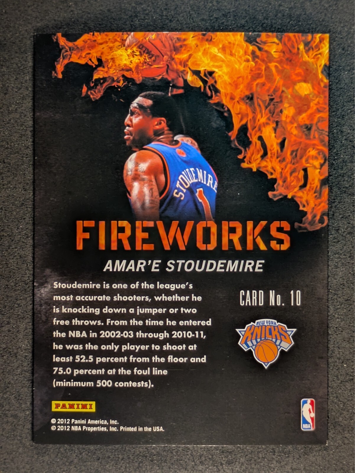 2011-12 Panini Past and Present – Fireworks Amare Stoudemire #10 Knicks