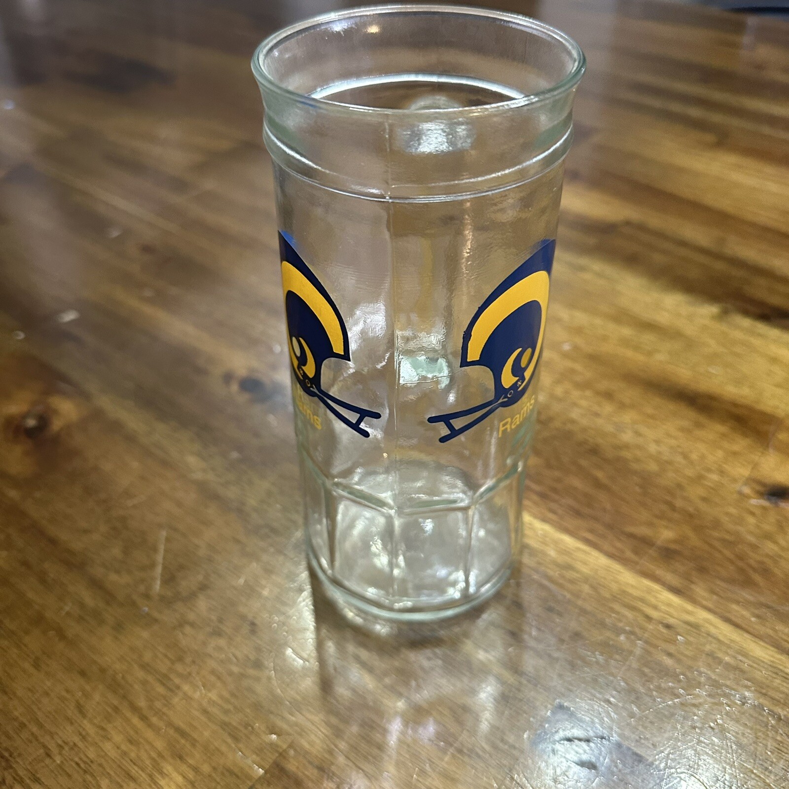 Vintage Rams Cup 80’s NFL Team Fisher Nuts Tall Heavy Glass Mugs Helmet