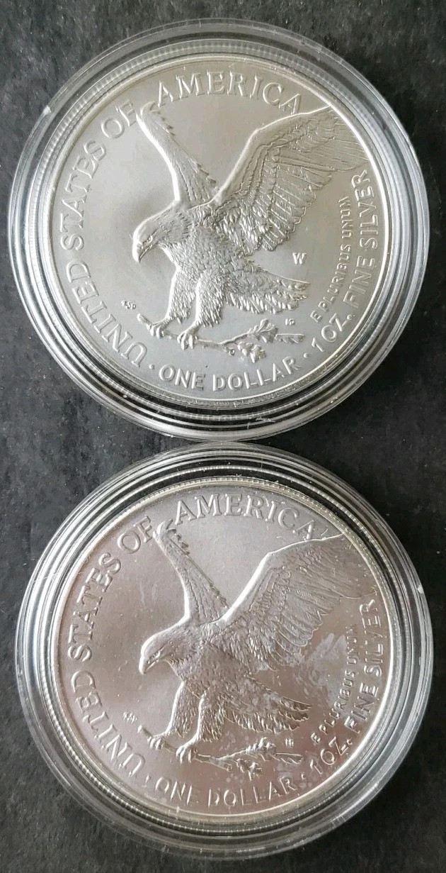 Lot of 2 U.S .999 2022 -1- 0 Z American Eagle C.0.i.n