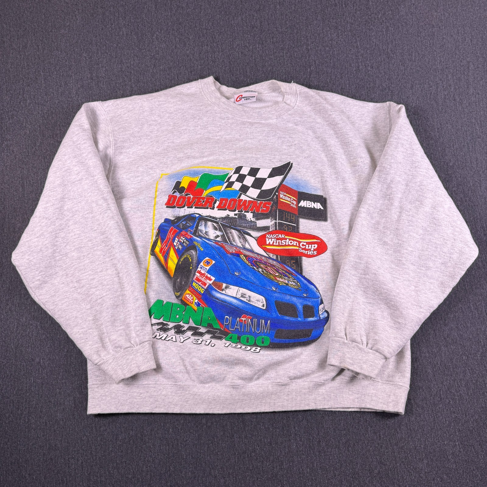VTG Competitors View Mens Gray MBNA NASCAR Winston Cup 50th Sweatshirt Size XL