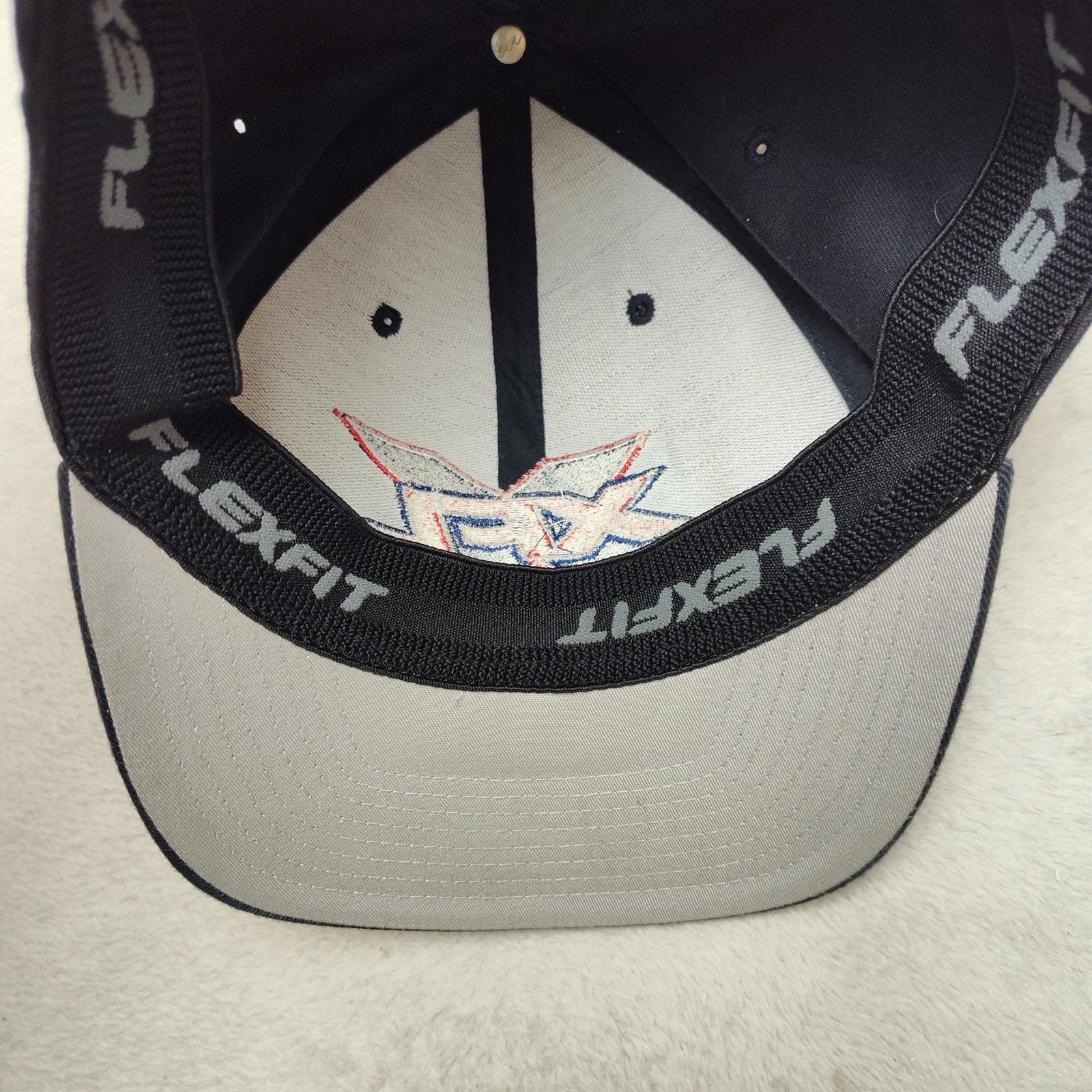 XFL UNK Hat Cap Strap Back Mens L Blue Football Flexfit Yupoong Stretch