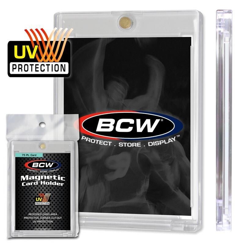 10 BCW Magnetic Card Holder 75 Pt Recessed UV Protection Slab Size 2 1/2 x 3 1/2