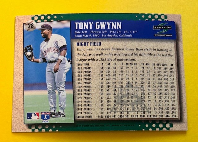 1995 Score Platinum Team Sets Parallel Tony Gwynn – Padres Legend Captain Gwynn