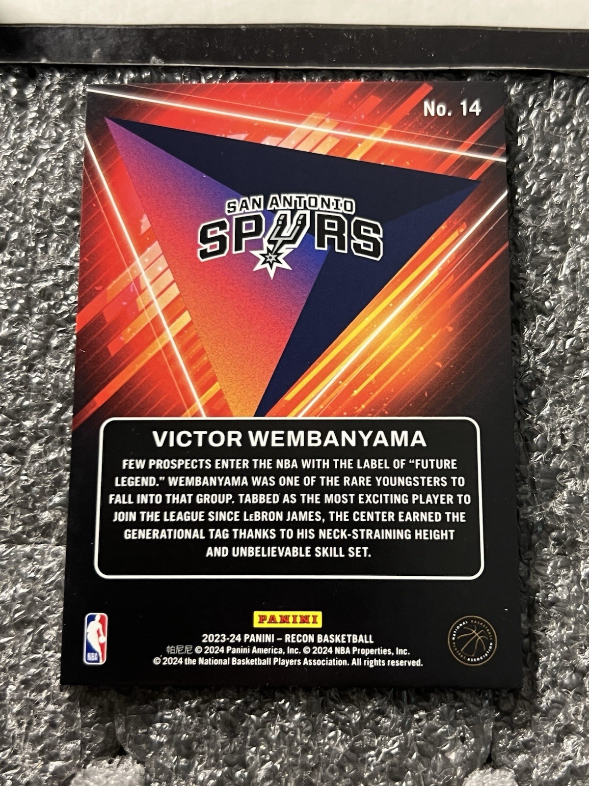 2023-24 Recon Victor Wembanyama Rookie Future Legends Holo Hobby insert #14 Spur