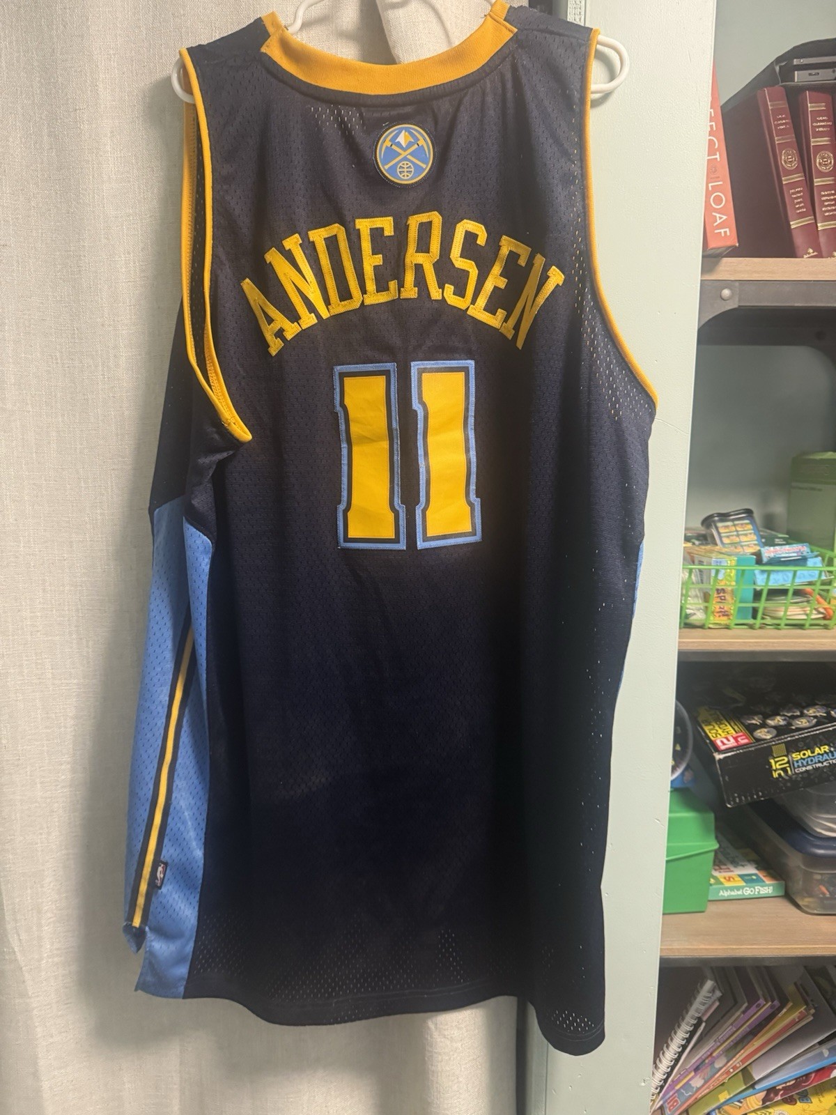 adidas Denver Nuggets #11 Chris Andersen Men’s Basketball Jersey XL Blue/Gold