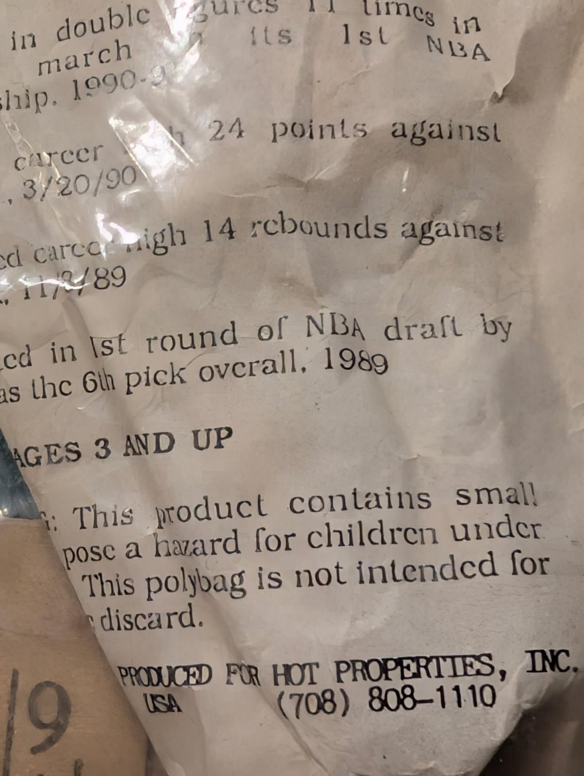 NOS 1990’S HOT PROPERTIES CHICAGO BULLS STACEY KING #21 BENDABLE FIGURE