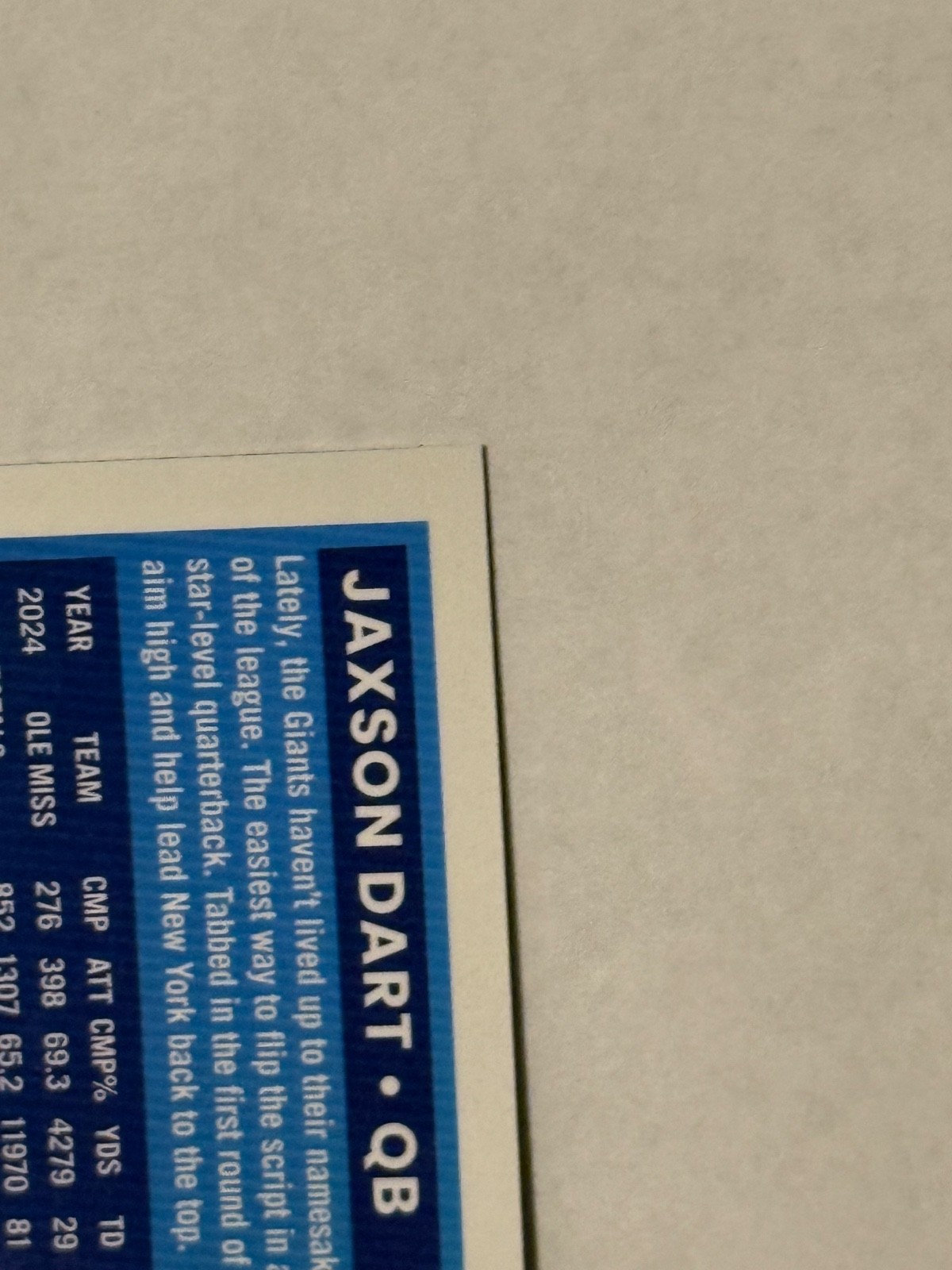 2025 Panini Donruss Optic Rated Rookie Jaxson Dart Blue Stars Prizm