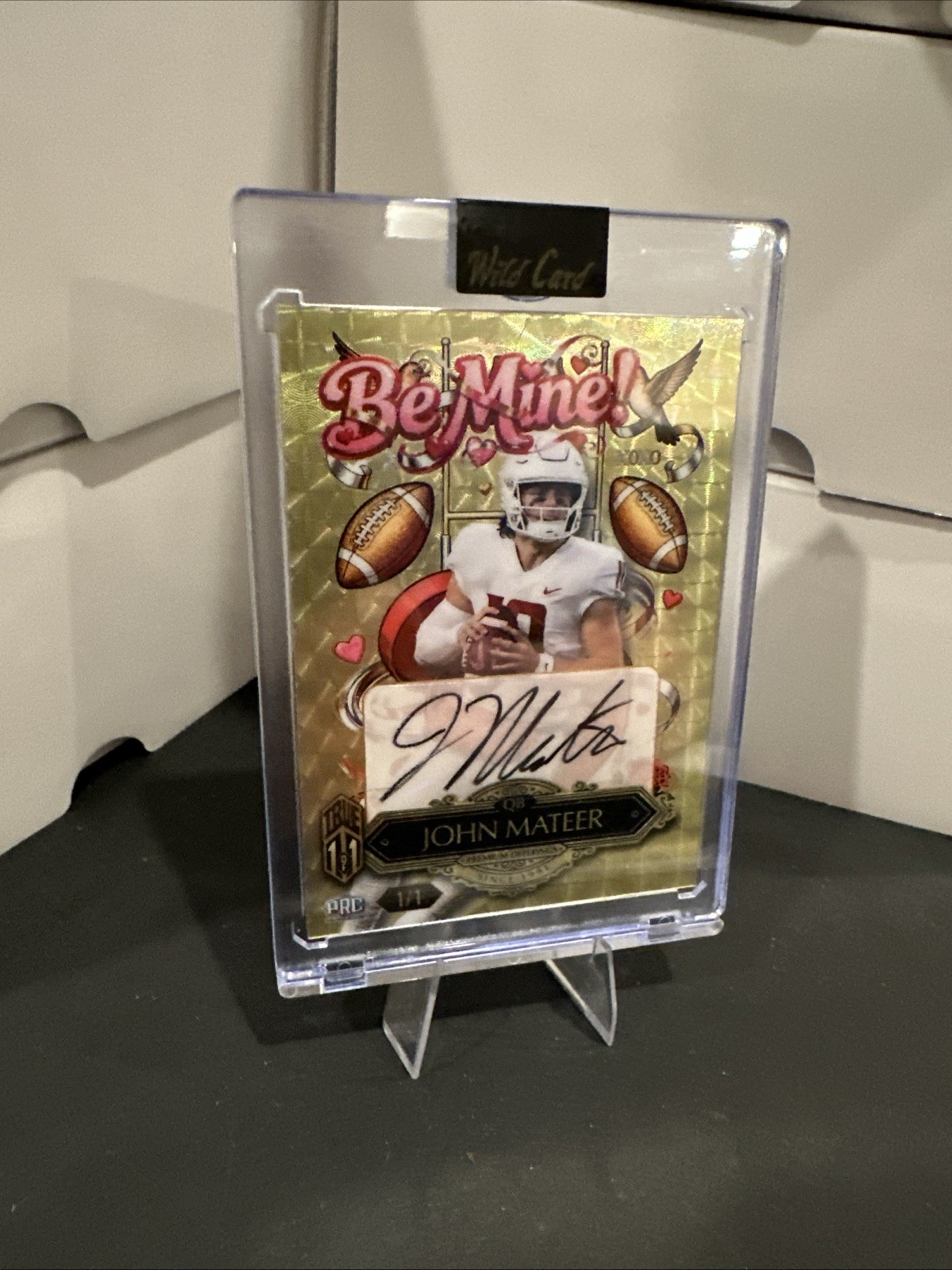 2026 John Mateer Autograph True 1/1 Gold Vinyl Be Mine Wild Card Sweets