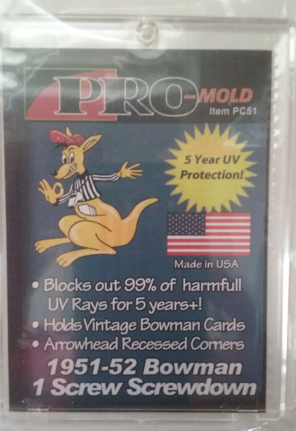 Pro Mold PC51 1951-52 Bowman One Screw Card Protector Lot of 5 New NIP
