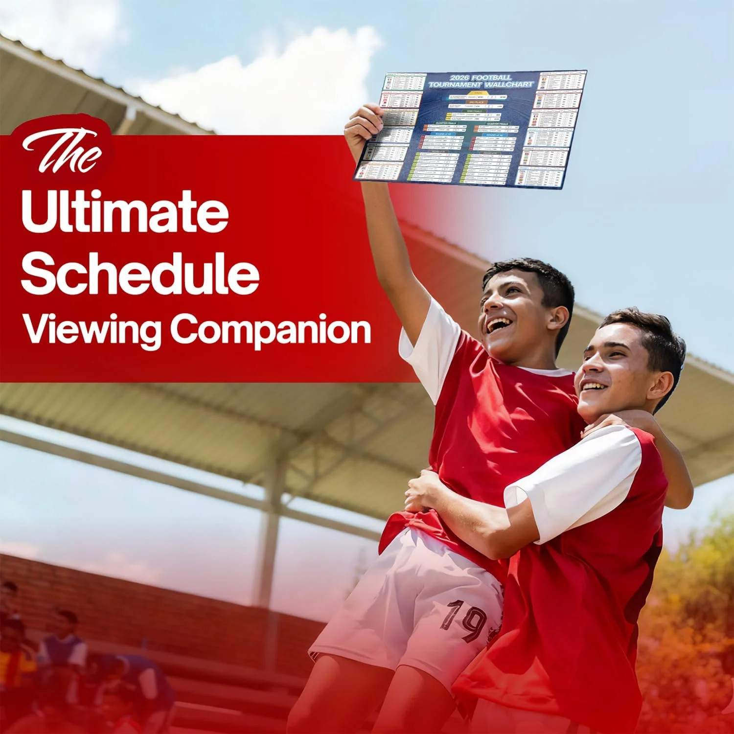 2026 World Cup Soccer Schedule Poster 16.5″ x 23.6″ – PVC Dry Erase Match Calend