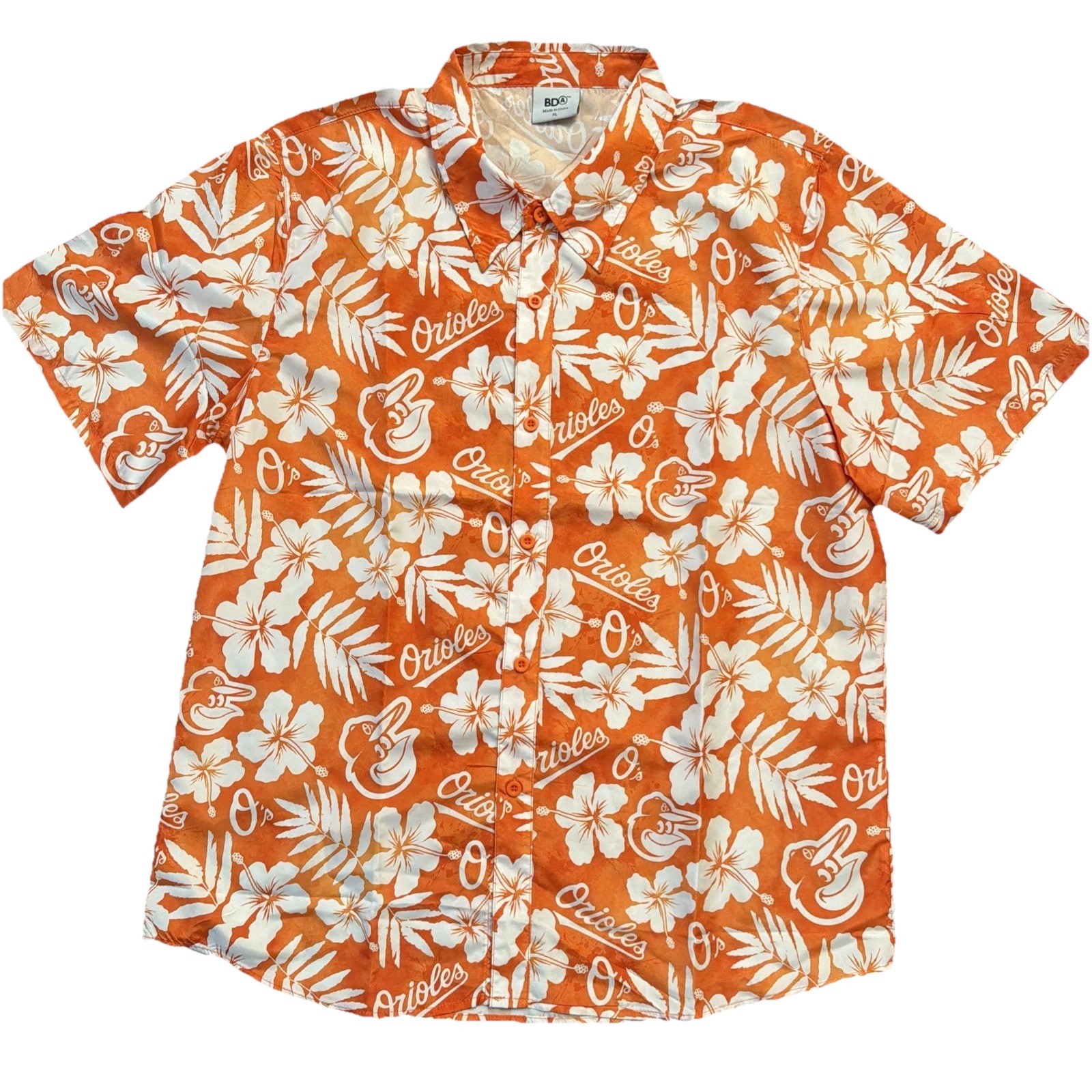 BALTIMORE ORIOLES O’s 2022 HAWAIIAN SHIRT SGA ADULT SIZE XL BUTTON UP BIRD LOGO