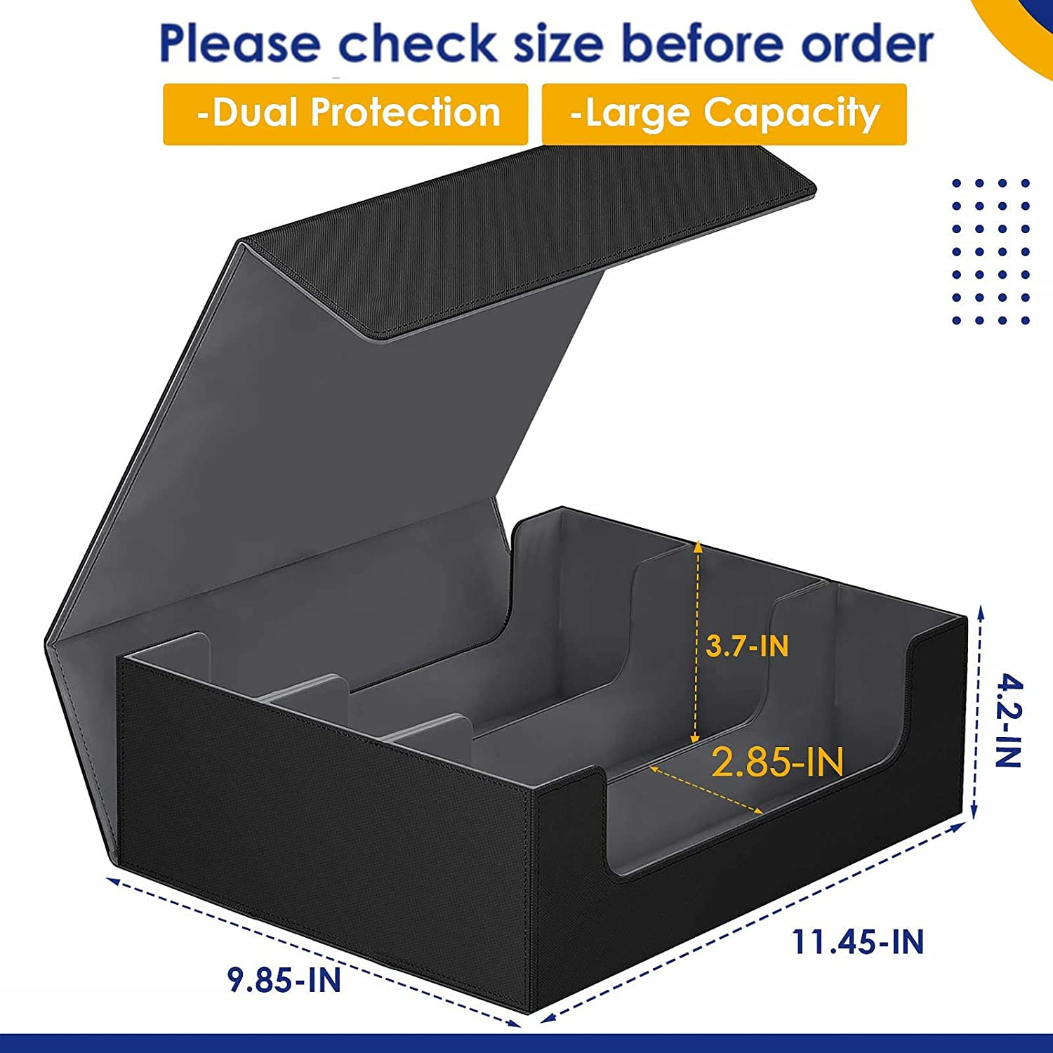 3-Row 1800+ Storage Box Baseball Basketball Trading Sport Cards Holder Deck Case