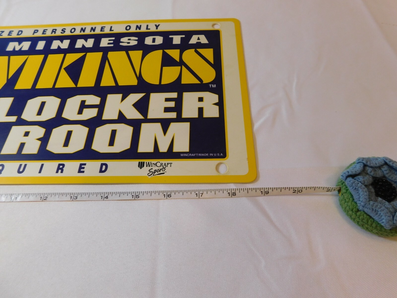 Authorized personnel only Minnesota Vikings locker room pass required sign NFL