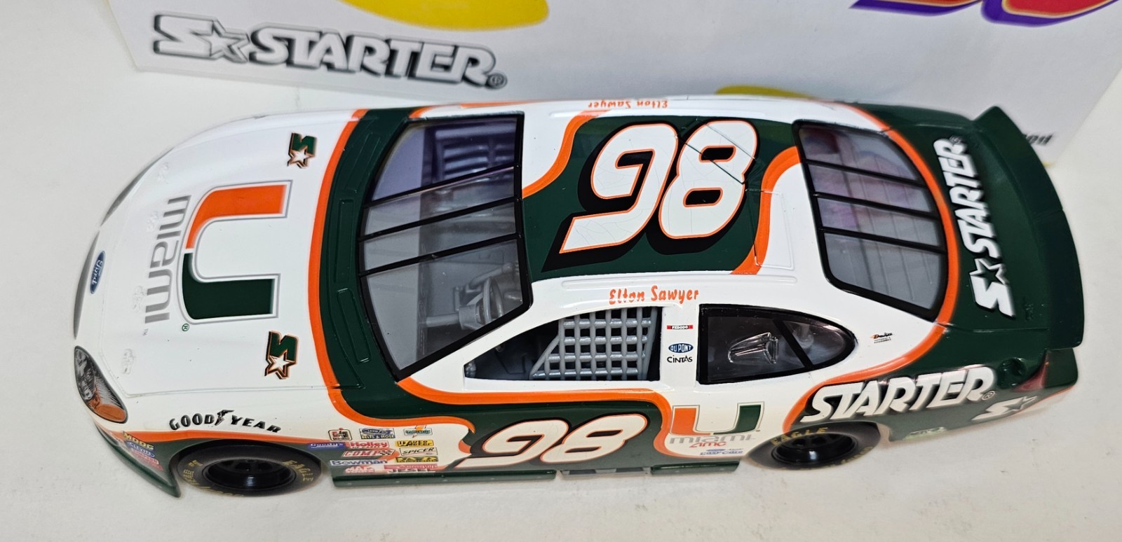 #98 1/24 UNIVERSITY OF MIAMI NASCAR BUSCH SERIES FORD TAURUS RACED AT HOMESTEAD