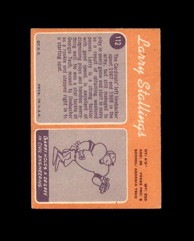 Larry Stallings Signed 1970 Topps St. Louis Cardinals Autograph