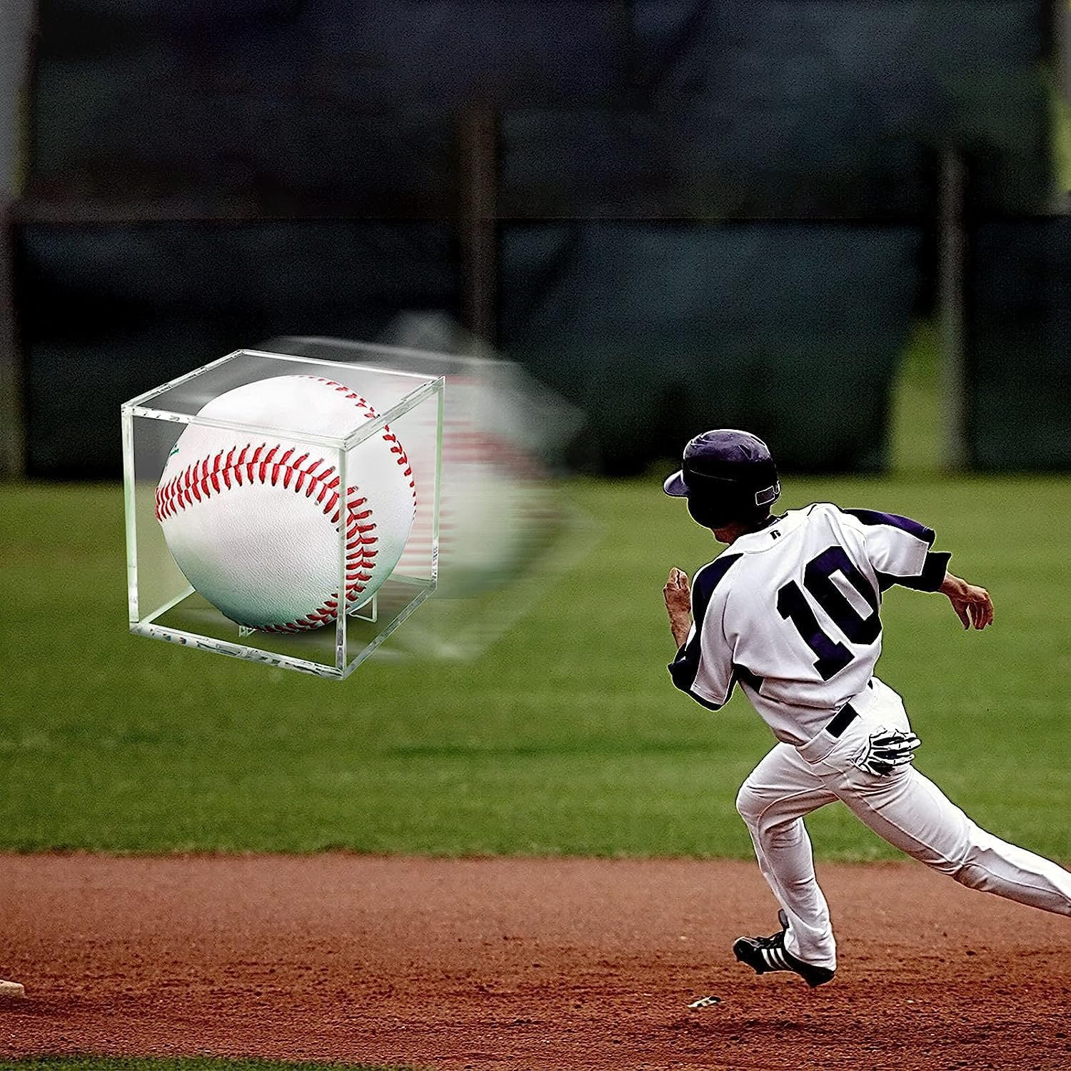 Baseball Display Case Uv Protected Acrylic Clear Baseball Holder Square Cube
