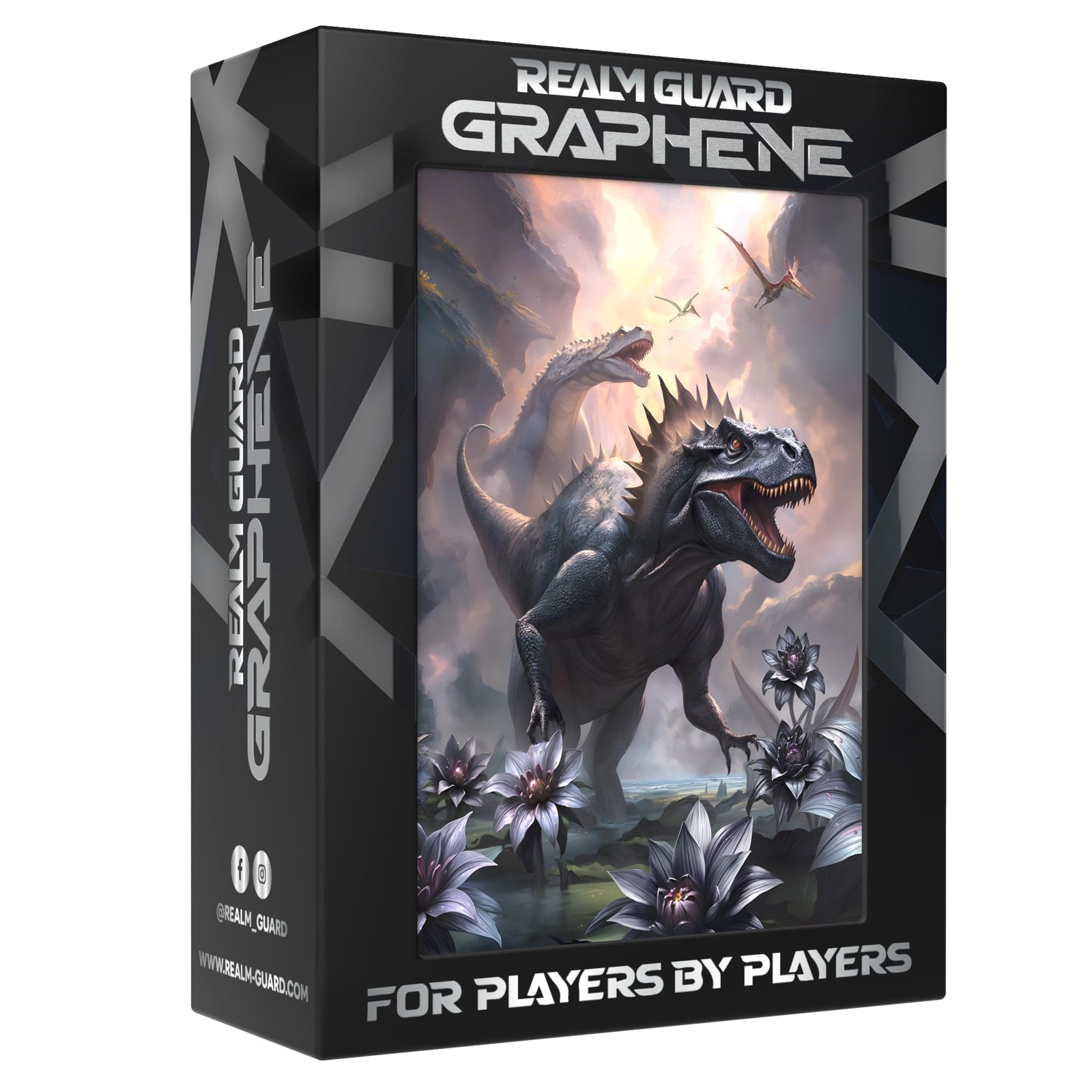 Graphene -100ct Textured Matte TCG/MTG Card Art Sleeves (Black Lotus Dinosaur)