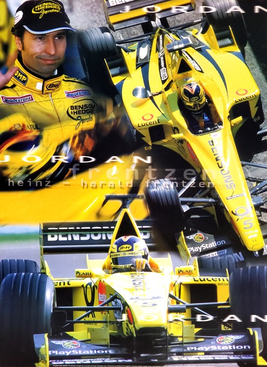 HEINZ-HARALD FRENTZEN Formula 1 Jordan 2000 Vintage Auto Racing 20×28 POSTER