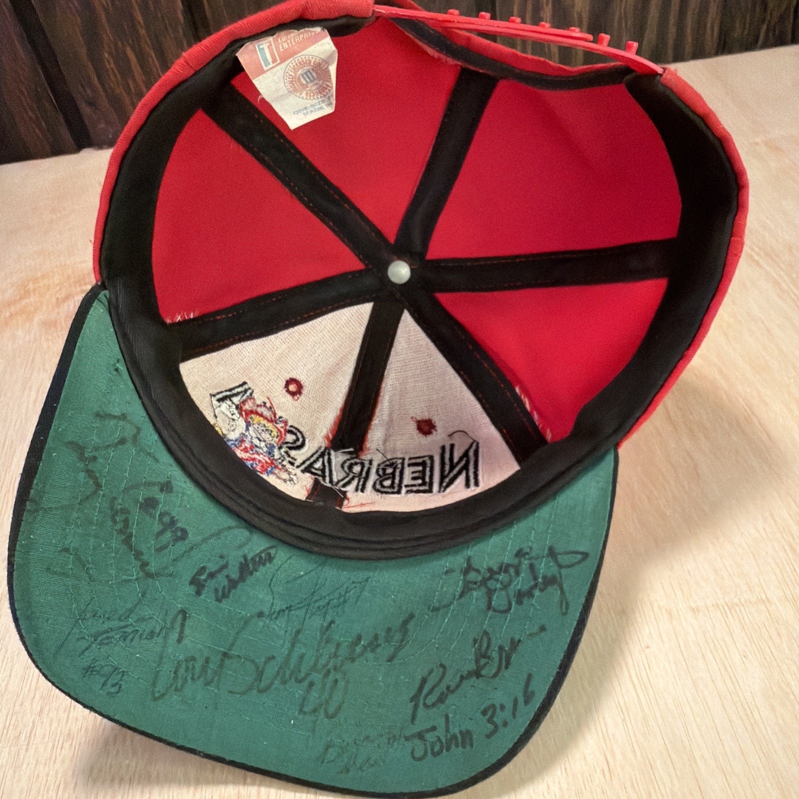 Vintage Nebraska Cornhuskers 90s Hat Snapback Cap Huskers Auto Signed 1995 97