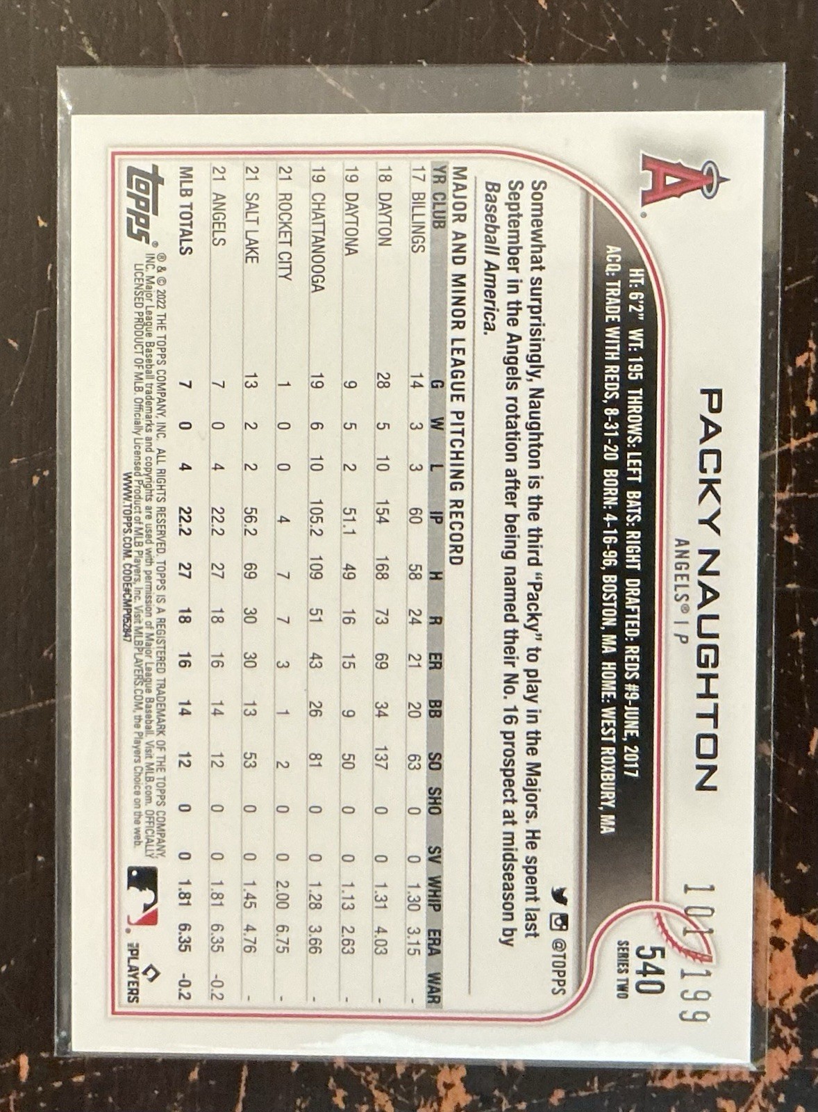 2022 Topps Series 2 – Packy Naughton #540 Red Foilboard /199 (RC)