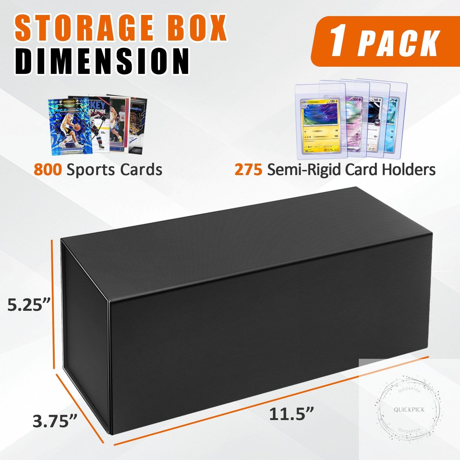 Semi Rigid Card Holder, Magnetic and Semi Rigid Card Storage Box – 1ct, Black