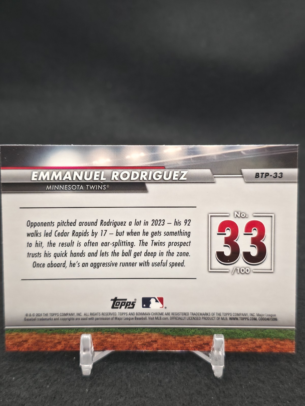 2024 Topps Bowman #BTP-33 Emmanuel Rodriguez Bowman Scouts’ Top 100 Twins
