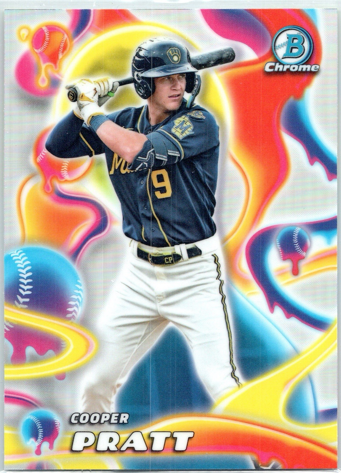 2025 Bowman Chrome Cooper Pratt Melt Mashers MM-9 Milwaukee Brewers Prospect