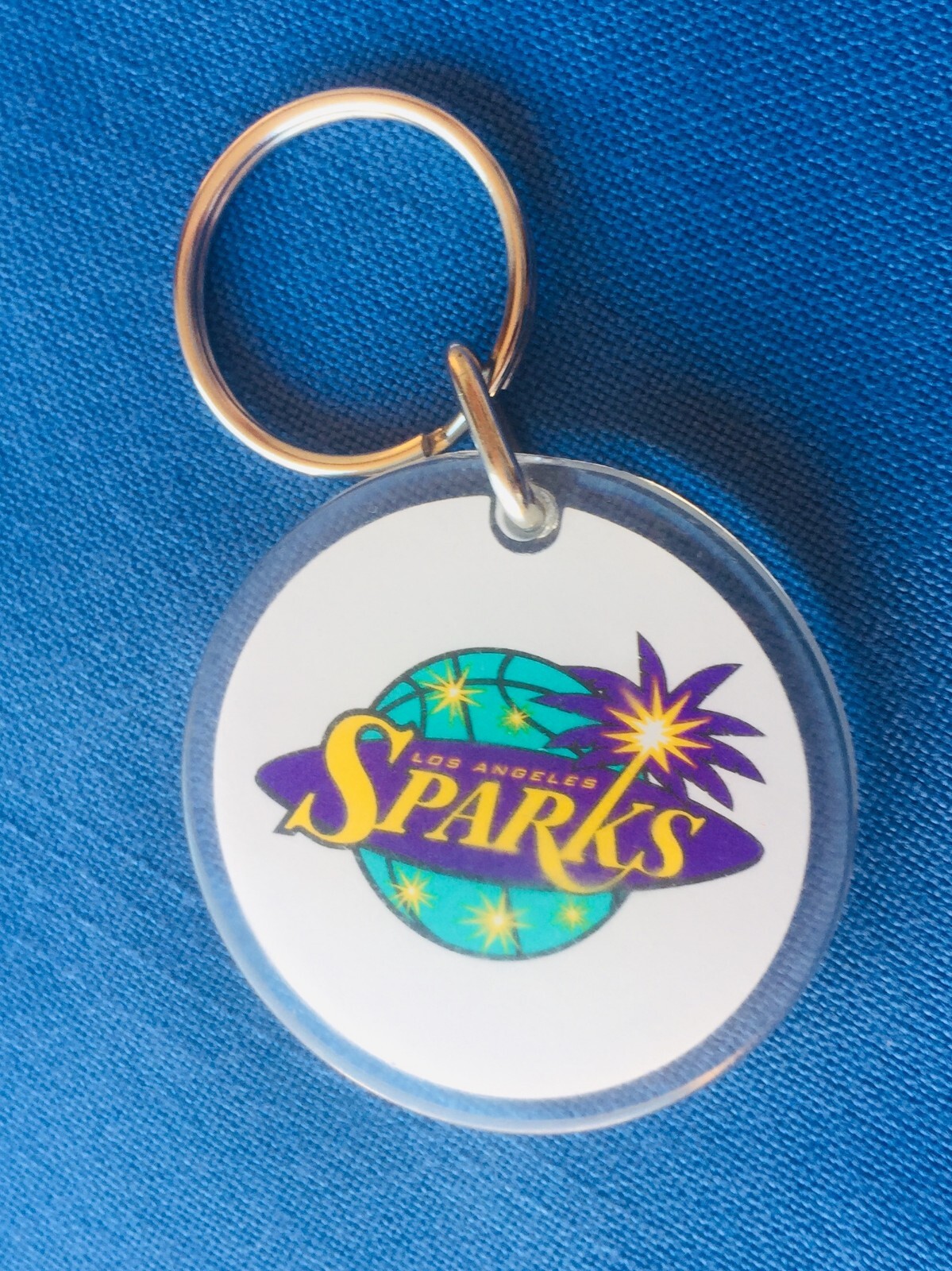 LOS ANGELES SPARKS LOGO ACRYLIC KEY RING 1 3/4″ diameter Support the WNBA