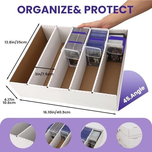 Large-Capacity Trading Card Storage Box Holds 3940 Cards + Sleeves & Dividers
