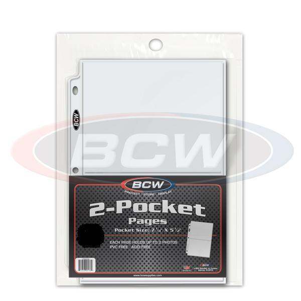 50 5″ x 7″ 2 Pocket Postcard Photo Album Refill Pages