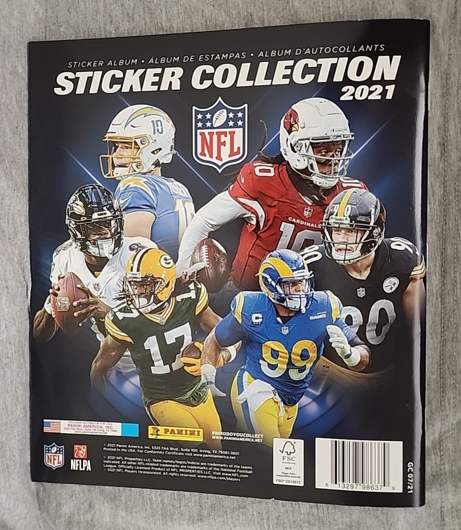 2021 Panini NFL Sticker Card Collection Book (Never Used)
