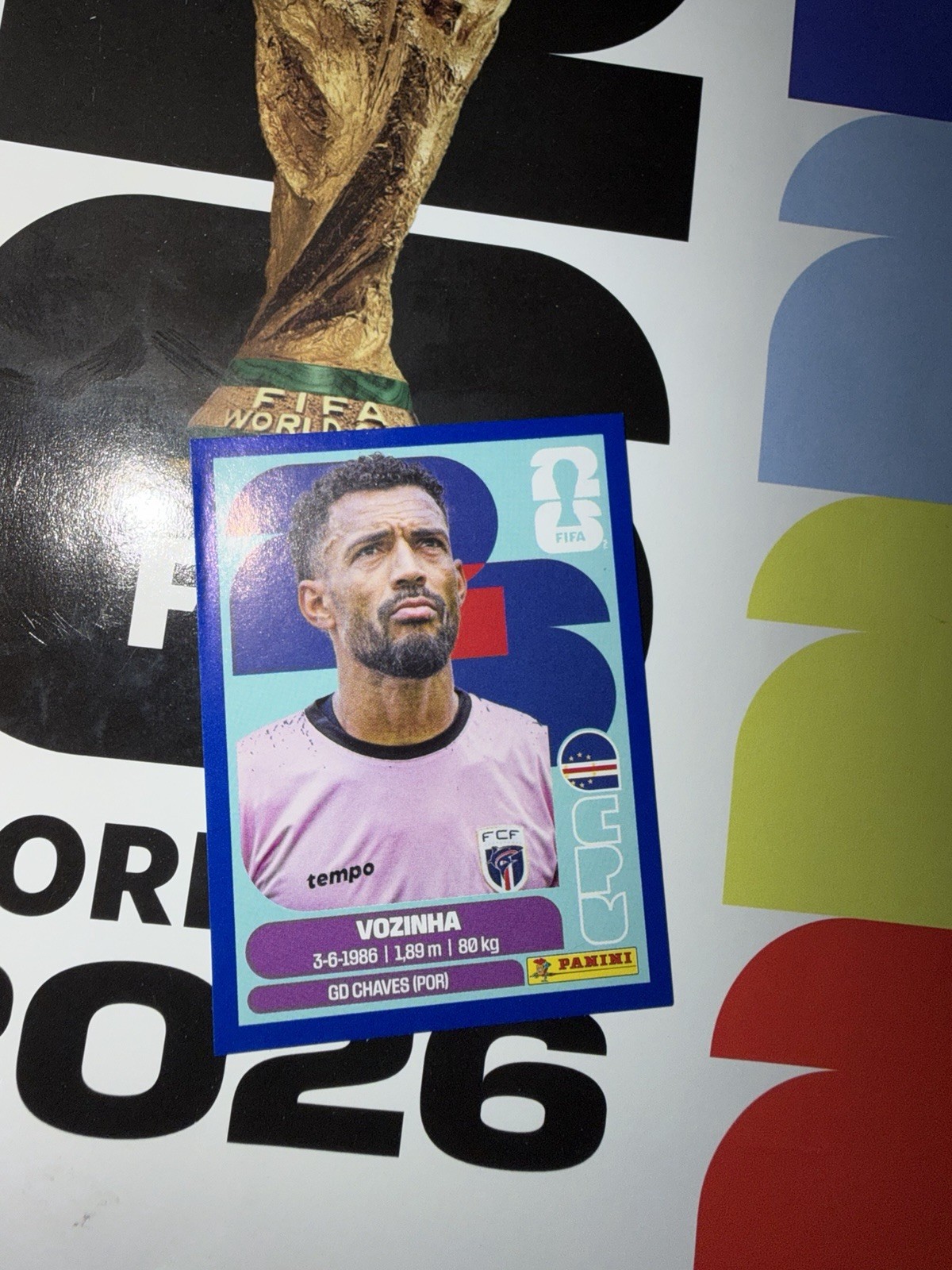 Panini FIFA World Cup 2026 Vozinha (Team Cape Verde) Blue Parallel CPV Sticker!