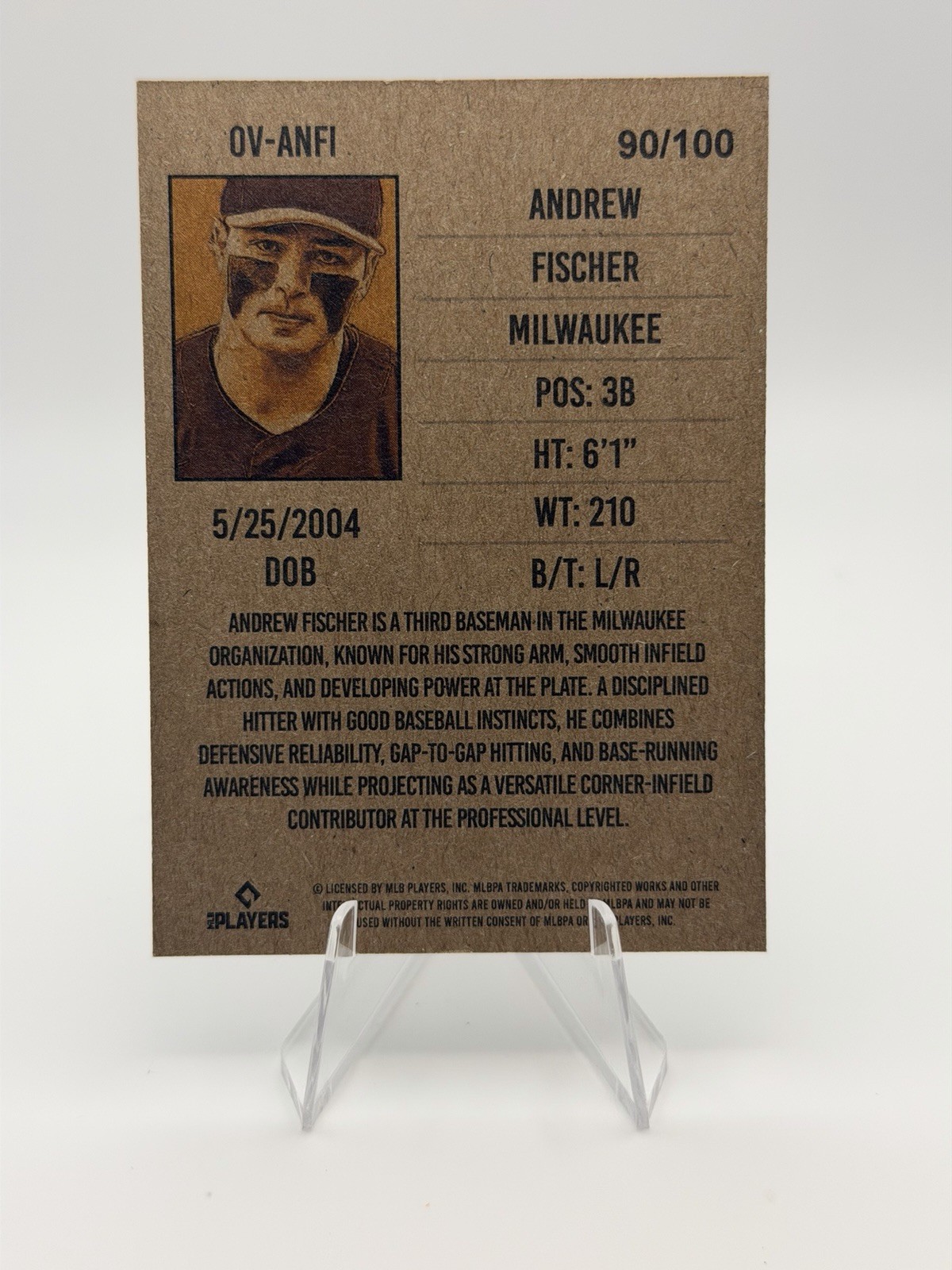 2026 Onyx Vintage Andrew Fischer Dark Green Border /100 OV-ANFI Brewers Prospect