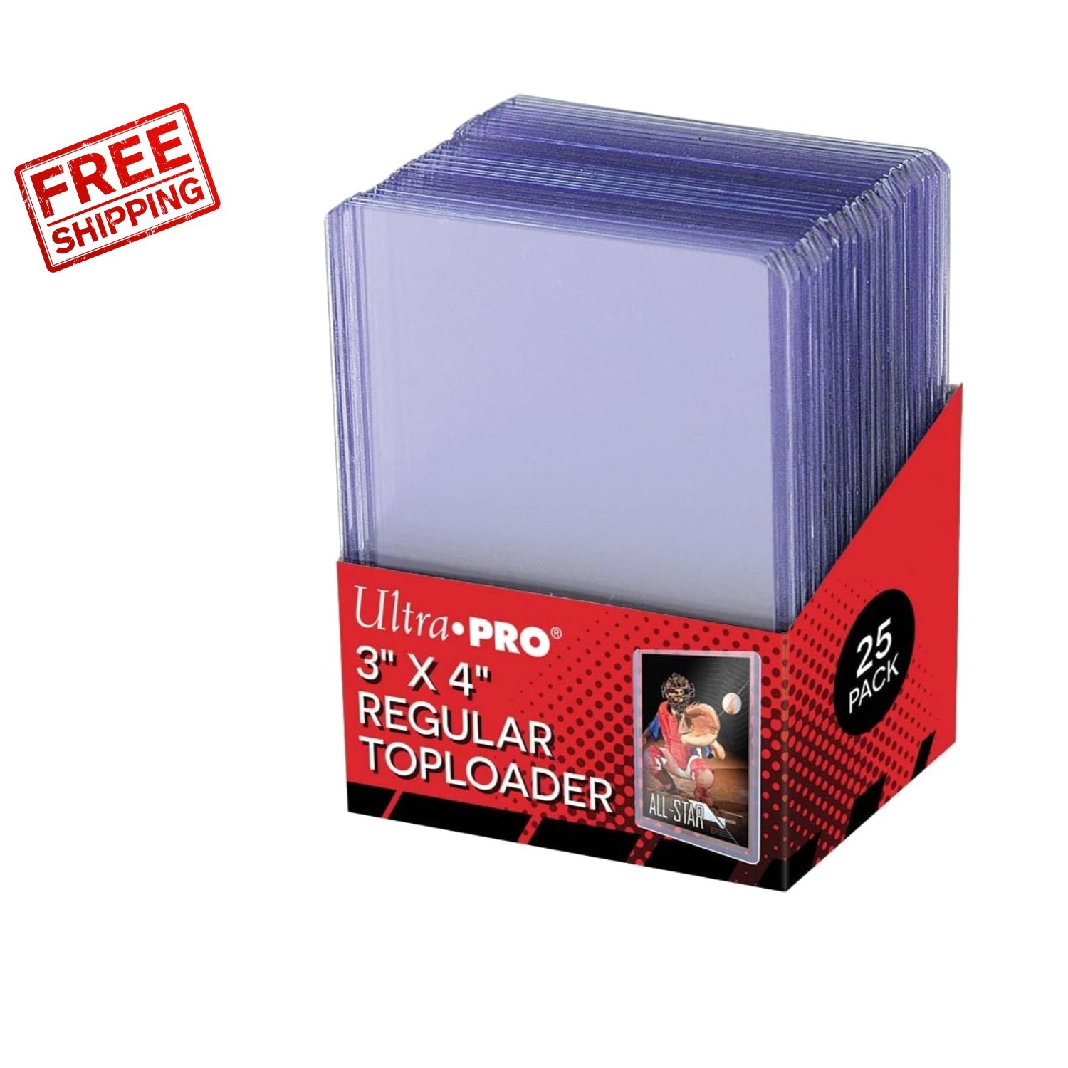 25 Clear Top Loader Card Holders for Baseball, Football, and Basketball