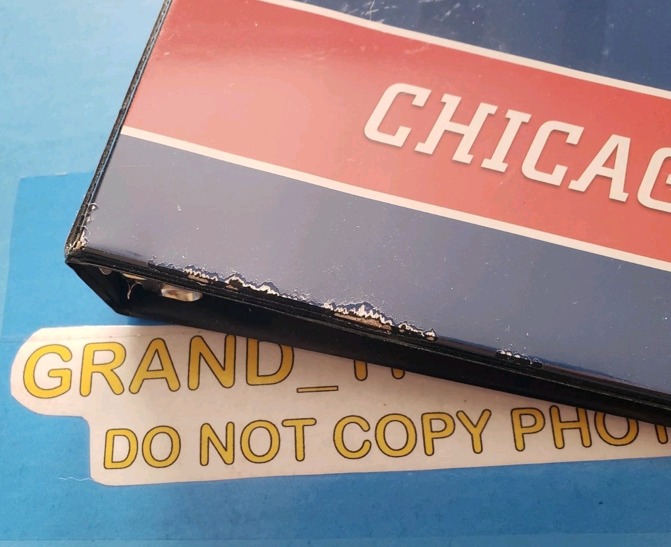 LOT OF 2 MLB CHICAGO CUBS 1-INCH 3-RING BINDER Markings Gibson School Collecting