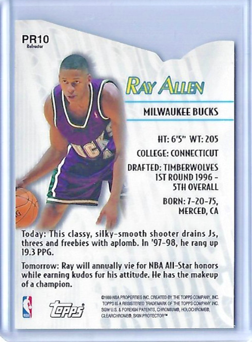 1999/00 Topps Ray Allen Prodigy Refractor Insert #PR10