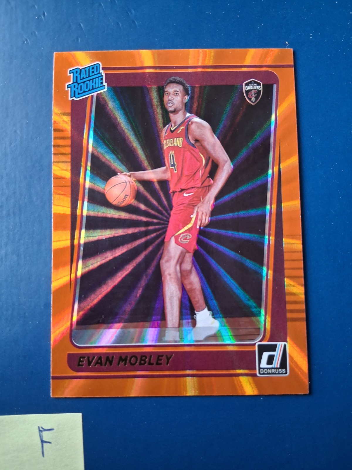2021 Donruss Holo Orange Laser Evan Mobley #225 Cavaliers Rated Rookie RC
