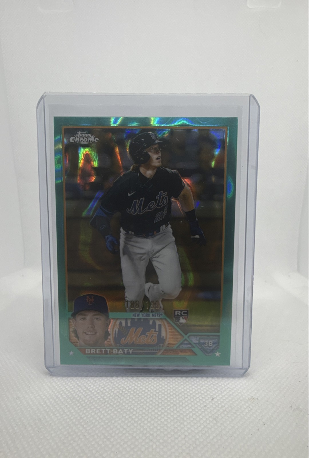 2023 Topps Chrome – Brett Baty #204 Aqua Lava Refractor /199 (RC)