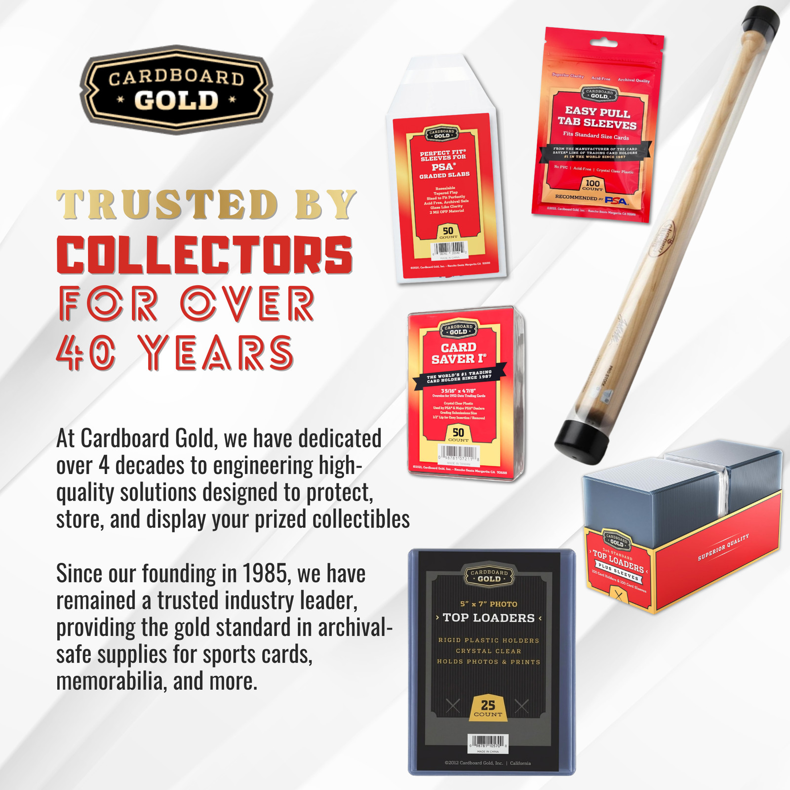 75ct Cardboard Gold 5×7 Top Loaders for Postcards/Photos – Clear Rigid PVC